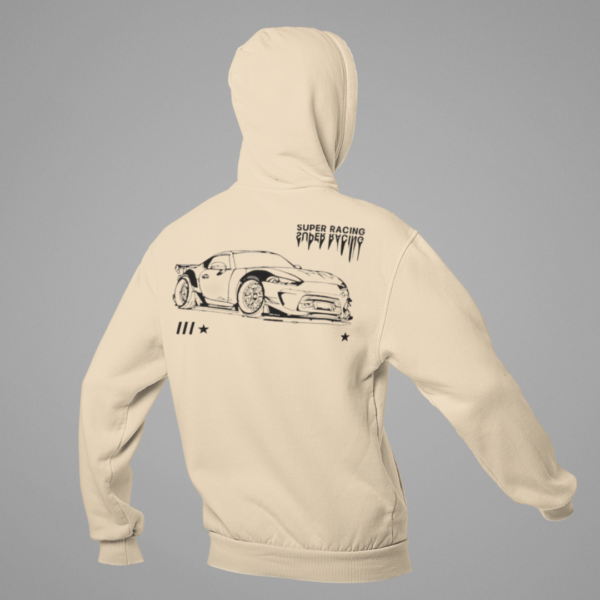 High-Performance Sports Car Hoodie with Bold Urban Street Art Design