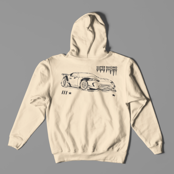 High-Performance Sports Car Hoodie with Bold Urban Street Art Design - Image 3