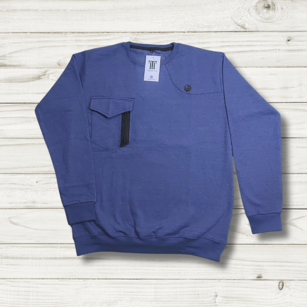 Men's Fleece Sweatshirt with Button Detail and Zipper Pocket – Soft & Warm