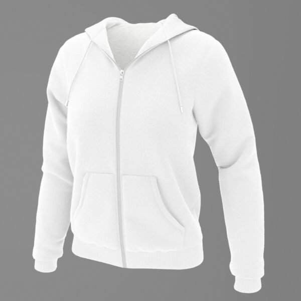 Premium White Zip-Up Hoodie for Men & Women | Comfortable, Stylish & Versatile - Image 2