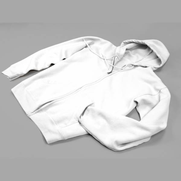 Premium White Zip-Up Hoodie for Men & Women | Comfortable, Stylish & Versatile - Image 3